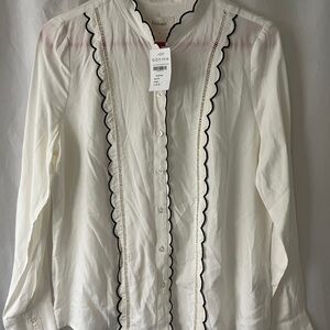 White Scalloped Women's blouse